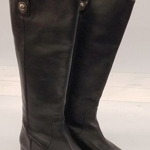 Frye Melissa Button Tall Boot Black Silver Button